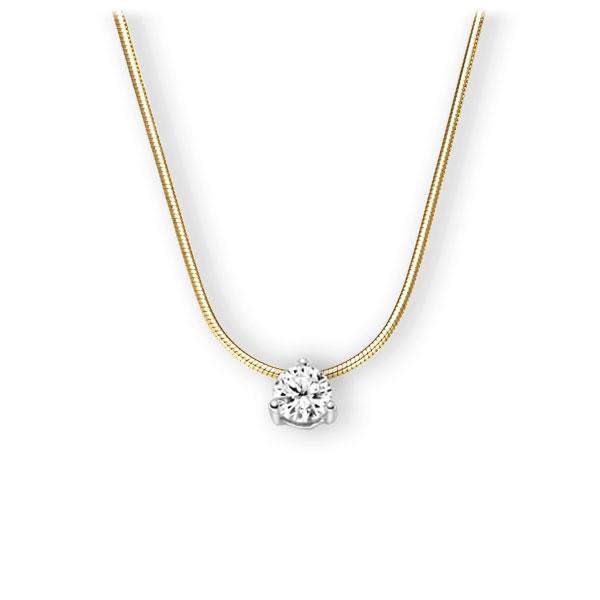 Collier in Gelbgold 585 Weissgold 585 mit 0,5 ct. Brillant tw, vs von 123gold - E-3WK53-GW5-1IV4KGZ Collier in Gelbgold 585 Weissgold 585 mit 0,5 ct. Brillant tw, vs von 123gold - E-3WK53-GW5-1IV4KGZ