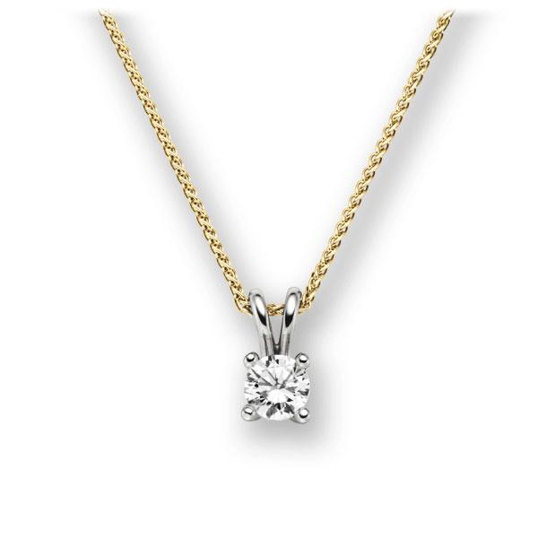 Collier in Gelbgold 585 Weißgold 585 mit 0,5 ct. Brillant tw, vs von acredo - A-10M3R3-GW5-1IV4KGZ Collier in Gelbgold 585 Weißgold 585 mit 0,5 ct. Brillant tw, vs von acredo - A-10M3R3-GW5-1IV4KGZ