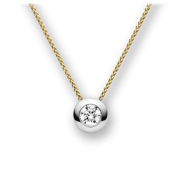 Collier in Gelbgold 585 Weißgold 585 mit 0,5 ct. Brillant tw, vs von acredo - A-11IBUX-GW5-1IV4L1Z Collier in Gelbgold 585 Weißgold 585 mit 0,5 ct. Brillant tw, vs von acredo - A-11IBUX-GW5-1IV4L1Z