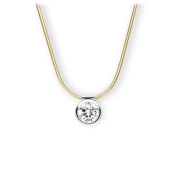 Collier in Gelbgold 585 Weißgold 585 mit 0,7 ct. Brillant tw, vs von 123gold - E-3VB7F-GW5-1IV4XRZ Collier in Gelbgold 585 Weißgold 585 mit 0,7 ct. Brillant tw, vs von 123gold - E-3VB7F-GW5-1IV4XRZ