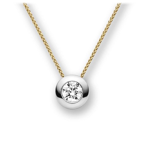 Collier in Gelbgold 585 Weißgold 585 mit 0,7 ct. Brillant tw, vs von acredo - A-11IBUZ-GW5-1IV4XRZ Collier in Gelbgold 585 Weißgold 585 mit 0,7 ct. Brillant tw, vs von acredo - A-11IBUZ-GW5-1IV4XRZ