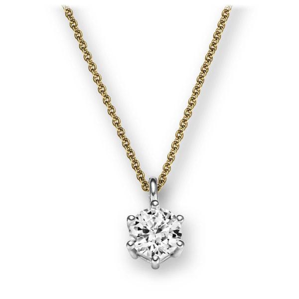 Collier in Gelbgold 585 Weißgold 585 mit 1 ct. Brillant tw, vs von 123gold - E-2U6LT-GW5-1IV56WZ Collier in Gelbgold 585 Weißgold 585 mit 1 ct. Brillant tw, vs von 123gold - E-2U6LT-GW5-1IV56WZ