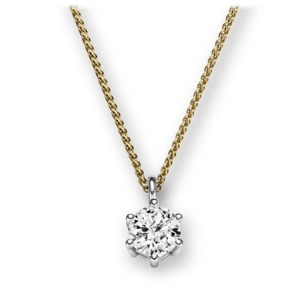 Collier in Gelbgold 585 Weißgold 585 mit 1 ct. Brillant tw, vs von 123gold - E-2U6RE-GW5-1IV56WZ Collier in Gelbgold 585 Weißgold 585 mit 1 ct. Brillant tw, vs von 123gold - E-2U6RE-GW5-1IV56WZ