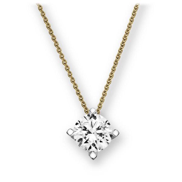 Collier in Gelbgold 585 Weißgold 585 mit 1 ct. Brillant tw, vs von 123gold - E-2U78E-GW5-1IV6K6Z Collier in Gelbgold 585 Weißgold 585 mit 1 ct. Brillant tw, vs von 123gold - E-2U78E-GW5-1IV6K6Z