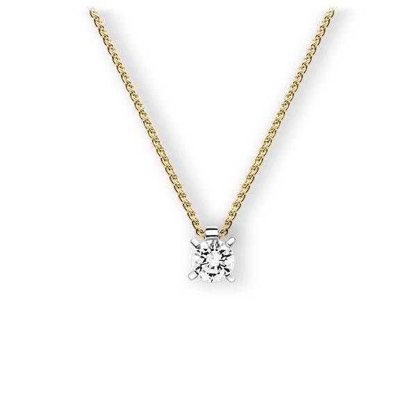 Collier in Gelbgold 585 Weißgold 585 mit 1 ct. Brillant tw, vs von 123gold - E-3WIBW-GW5-1IV6K6Z Collier in Gelbgold 585 Weißgold 585 mit 1 ct. Brillant tw, vs von 123gold - E-3WIBW-GW5-1IV6K6Z