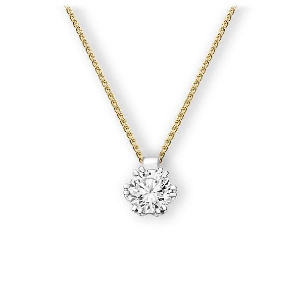 Collier in Gelbgold 585 Weißgold 585 mit 1 ct. Brillant tw, vs von 123gold - E-3WISE-GW5-1IV56WZ Collier in Gelbgold 585 Weißgold 585 mit 1 ct. Brillant tw, vs von 123gold - E-3WISE-GW5-1IV56WZ