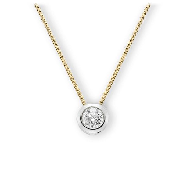 Collier in Gelbgold 585 Weißgold 585 mit 1 ct. Brillant tw, vs von 123gold - E-3WJ5K-GW5-1IV64GZ Collier in Gelbgold 585 Weißgold 585 mit 1 ct. Brillant tw, vs von 123gold - E-3WJ5K-GW5-1IV64GZ