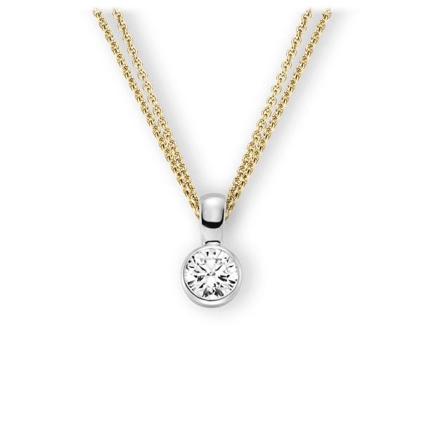 Collier in Gelbgold 585 Weißgold 585 mit 1 ct. Brillant tw, vs von 123gold - E-3WK1K-GW5-1IV64GZ Collier in Gelbgold 585 Weißgold 585 mit 1 ct. Brillant tw, vs von 123gold - E-3WK1K-GW5-1IV64GZ