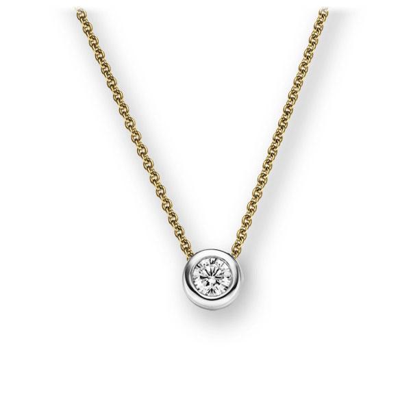 Collier in Gelbgold 585 Weißgold 585 mit zus. 0,15 ct. Brillant tw, si von 123gold - E-2TW7C-GW5-1PVCBRZ Collier in Gelbgold 585 Weißgold 585 mit zus. 0,15 ct. Brillant tw, si von 123gold - E-2TW7C-GW5-1PVCBRZ
