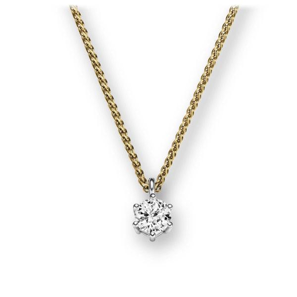 Collier in Gelbgold 585 Weißgold 585 mit zus. 0,15 ct. Brillant tw, vs von 123gold - E-2U6R8-GW5-1Z84ZZ Collier in Gelbgold 585 Weißgold 585 mit zus. 0,15 ct. Brillant tw, vs von 123gold - E-2U6R8-GW5-1Z84ZZ