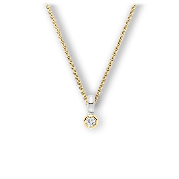 Collier in Gelbgold 585 Weißgold 585 mit zus. 0,15 ct. Brillant tw, vs von 123gold - E-3WITD-GW5-1Z850Z Collier in Gelbgold 585 Weißgold 585 mit zus. 0,15 ct. Brillant tw, vs von 123gold - E-3WITD-GW5-1Z850Z