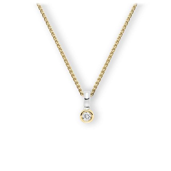 Collier in Gelbgold 585 Weißgold 585 mit zus. 0,15 ct. Brillant tw, vs von 123gold - E-3WIYI-GW5-1Z850Z Collier in Gelbgold 585 Weißgold 585 mit zus. 0,15 ct. Brillant tw, vs von 123gold - E-3WIYI-GW5-1Z850Z