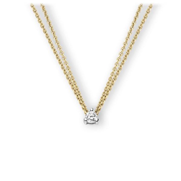 Collier in Gelbgold 585 Weißgold 585 mit zus. 0,15 ct. Brillant tw, vs von 123gold - E-3WK4H-GW5-1Z84YZ Collier in Gelbgold 585 Weißgold 585 mit zus. 0,15 ct. Brillant tw, vs von 123gold - E-3WK4H-GW5-1Z84YZ