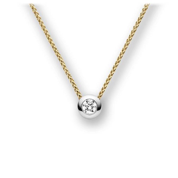 Collier in Gelbgold 585 Weißgold 585 mit zus. 0,15 ct. Brillant tw, vs von acredo - A-11IBRS-GW5-1TXFAZ Collier in Gelbgold 585 Weißgold 585 mit zus. 0,15 ct. Brillant tw, vs von acredo - A-11IBRS-GW5-1TXFAZ