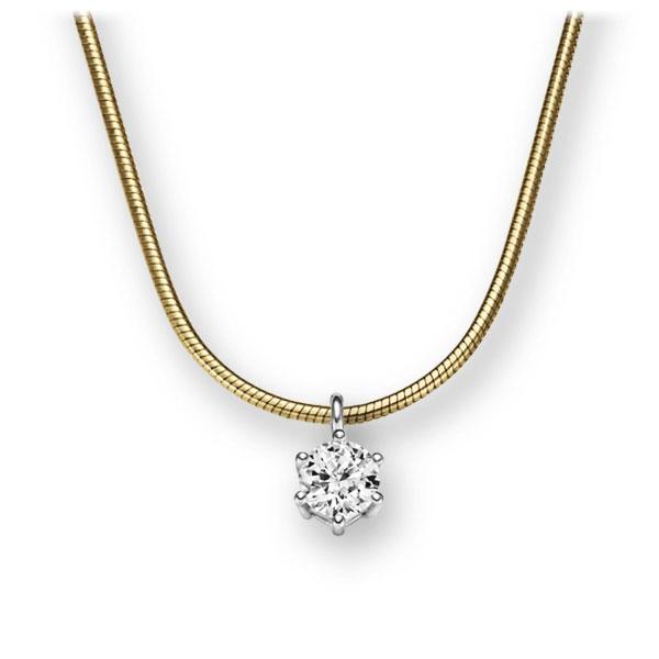 Collier in Gelbgold 585 Weißgold 585 mit zus. 0,1 ct. Brillant tw, vs von 123gold - E-2U6JQ-GW5-1TMRBZ Collier in Gelbgold 585 Weißgold 585 mit zus. 0,1 ct. Brillant tw, vs von 123gold - E-2U6JQ-GW5-1TMRBZ