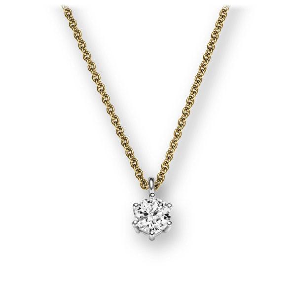Collier in Gelbgold 585 Weißgold 585 mit zus. 0,1 ct. Brillant tw, vs von 123gold - E-2U6LL-GW5-1TMRBZ Collier in Gelbgold 585 Weißgold 585 mit zus. 0,1 ct. Brillant tw, vs von 123gold - E-2U6LL-GW5-1TMRBZ