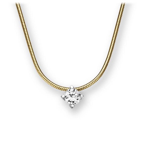 Collier in Gelbgold 585 Weißgold 585 mit zus. 0,1 ct. Brillant tw, vs von 123gold - E-2U6UJ-GW5-1TT9DZ Collier in Gelbgold 585 Weißgold 585 mit zus. 0,1 ct. Brillant tw, vs von 123gold - E-2U6UJ-GW5-1TT9DZ