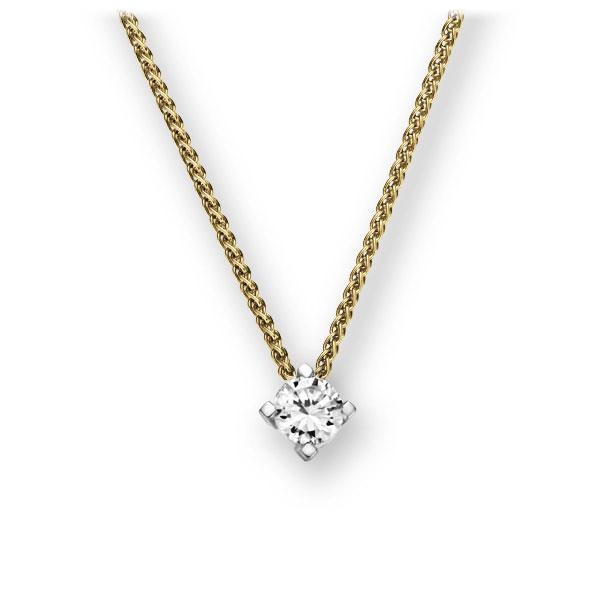 Collier in Gelbgold 585 Weißgold 585 mit zus. 0,1 ct. Brillant tw, vs von 123gold - E-2U7L1-GW5-1TT9DZ Collier in Gelbgold 585 Weißgold 585 mit zus. 0,1 ct. Brillant tw, vs von 123gold - E-2U7L1-GW5-1TT9DZ