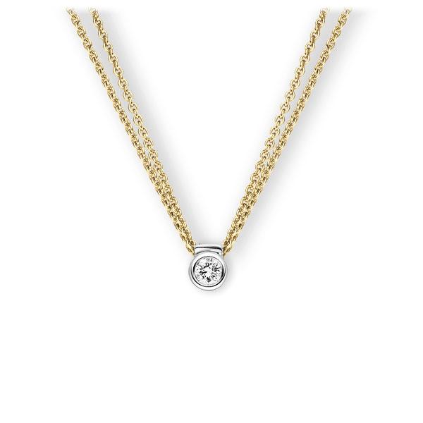 Collier in Gelbgold 585 Weißgold 585 mit zus. 0,1 ct. Brillant tw, vs von 123gold - E-3VB5A-GW5-1Z8K4Z Collier in Gelbgold 585 Weißgold 585 mit zus. 0,1 ct. Brillant tw, vs von 123gold - E-3VB5A-GW5-1Z8K4Z