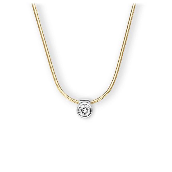 Collier in Gelbgold 585 Weißgold 585 mit zus. 0,1 ct. Brillant tw, vs von 123gold - E-3VB78-GW5-1Z8K4Z Collier in Gelbgold 585 Weißgold 585 mit zus. 0,1 ct. Brillant tw, vs von 123gold - E-3VB78-GW5-1Z8K4Z