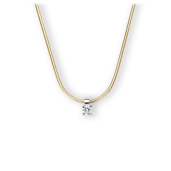 Collier in Gelbgold 585 Weißgold 585 mit zus. 0,1 ct. Brillant tw, vs von 123gold - E-3WI9S-GW5-1TT9DZ Collier in Gelbgold 585 Weißgold 585 mit zus. 0,1 ct. Brillant tw, vs von 123gold - E-3WI9S-GW5-1TT9DZ