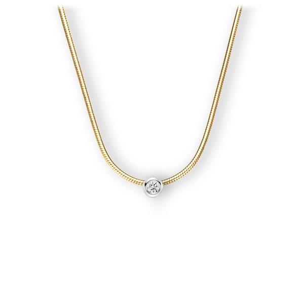 Collier in Gelbgold 585 Weißgold 585 mit zus. 0,1 ct. Brillant tw, vs von 123gold - E-3WJJH-GW5-1Z8K4Z Collier in Gelbgold 585 Weißgold 585 mit zus. 0,1 ct. Brillant tw, vs von 123gold - E-3WJJH-GW5-1Z8K4Z