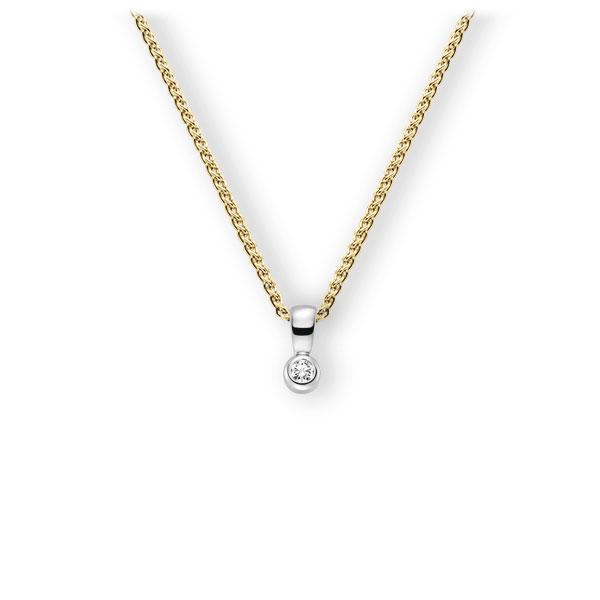 Collier in Gelbgold 585 Weißgold 585 mit zus. 0,1 ct. Brillant tw, vs von 123gold - E-3WK06-GW5-1Z8K4Z Collier in Gelbgold 585 Weißgold 585 mit zus. 0,1 ct. Brillant tw, vs von 123gold - E-3WK06-GW5-1Z8K4Z