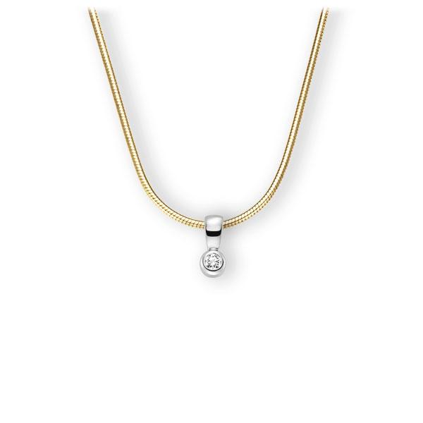 Collier in Gelbgold 585 Weißgold 585 mit zus. 0,1 ct. Brillant tw, vs von 123gold - E-3WK1V-GW5-1Z8K4Z Collier in Gelbgold 585 Weißgold 585 mit zus. 0,1 ct. Brillant tw, vs von 123gold - E-3WK1V-GW5-1Z8K4Z