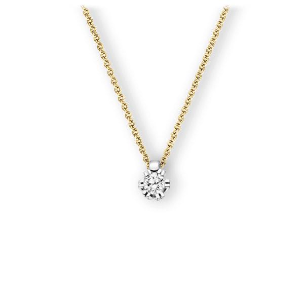 Collier in Gelbgold 585 Weißgold 585 mit zus. 0,25 ct. Brillant tw, vs von 123gold - E-3WIK6-GW5-1TMYJZ Collier in Gelbgold 585 Weißgold 585 mit zus. 0,25 ct. Brillant tw, vs von 123gold - E-3WIK6-GW5-1TMYJZ