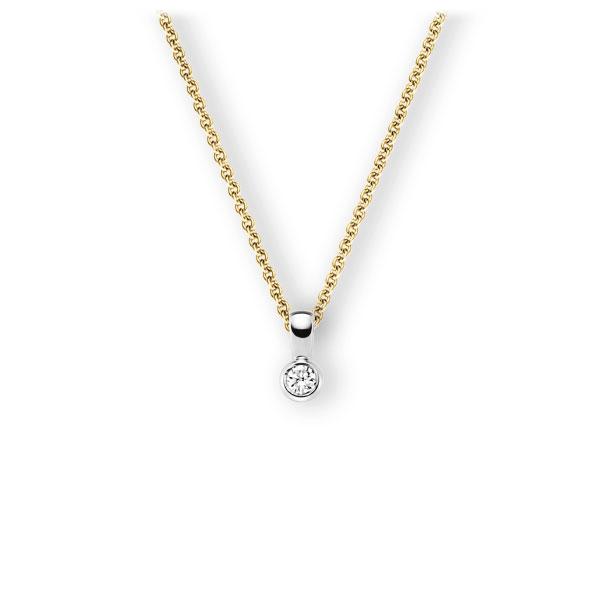 Collier in Gelbgold 585 Weißgold 585 mit zus. 0,25 ct. Brillant tw, vs von 123gold - E-3WK0Q-GW5-2KTPHZ Collier in Gelbgold 585 Weißgold 585 mit zus. 0,25 ct. Brillant tw, vs von 123gold - E-3WK0Q-GW5-2KTPHZ