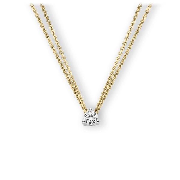 Collier in Gelbgold 585 Weißgold 585 mit zus. 0,25 ct. Brillant tw, vs von 123gold - E-3WK44-GW5-1TT9JZ Collier in Gelbgold 585 Weißgold 585 mit zus. 0,25 ct. Brillant tw, vs von 123gold - E-3WK44-GW5-1TT9JZ