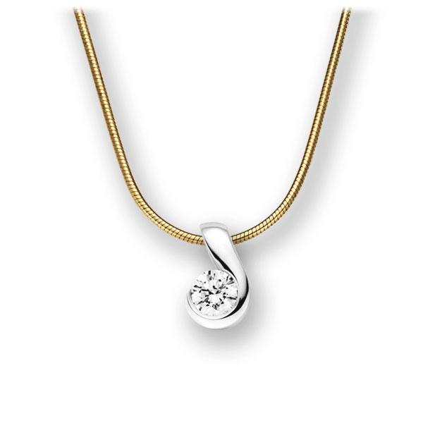 Collier in Gelbgold 585 Weißgold 585 mit zus. 0,25 ct. Brillant tw, vs von acredo - A-10MH6U-GW5-2LGIXZ Collier in Gelbgold 585 Weißgold 585 mit zus. 0,25 ct. Brillant tw, vs von acredo - A-10MH6U-GW5-2LGIXZ