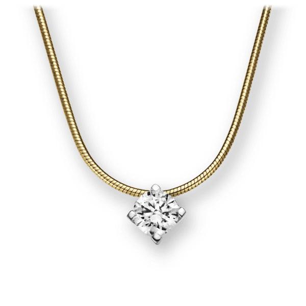 Collier in Gelbgold 585 Weißgold 585 mit zus. 0,2 ct. Brillant tw, vs von 123gold - E-2U6UL-GW5-1TT9UZ Collier in Gelbgold 585 Weißgold 585 mit zus. 0,2 ct. Brillant tw, vs von 123gold - E-2U6UL-GW5-1TT9UZ
