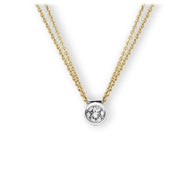 Collier in Gelbgold 585 Weißgold 585 mit zus. 0,2 ct. Brillant tw, vs von 123gold - E-3VB5C-GW5-2KTPGZ Collier in Gelbgold 585 Weißgold 585 mit zus. 0,2 ct. Brillant tw, vs von 123gold - E-3VB5C-GW5-2KTPGZ