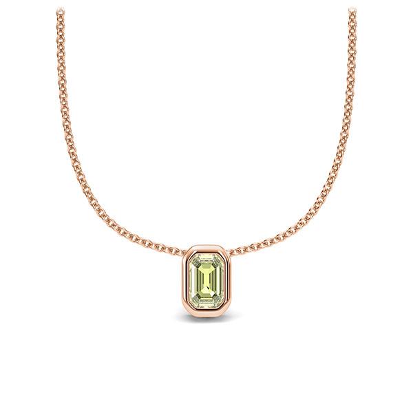 Collier in Rotgold 585 1 Stein 4,7 x 3 mm Emerald - Cut Peridot von 123gold - E-11IPMC-RR5-1TPPIIZ Collier in Rotgold 585 1 Stein 4,7 x 3 mm Emerald - Cut Peridot von 123gold - E-11IPMC-RR5-1TPPIIZ