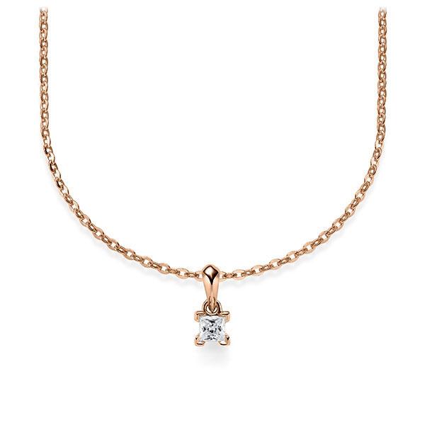 Collier in Rotgold 585 mit zus. 0,1 ct. Prinzess-Diamant tw, si von Steinberg - Q-ZLF0F-RR5-1Q9JFJZ Collier in Rotgold 585 mit zus. 0,1 ct. Prinzess-Diamant tw, si von Steinberg - Q-ZLF0F-RR5-1Q9JFJZ