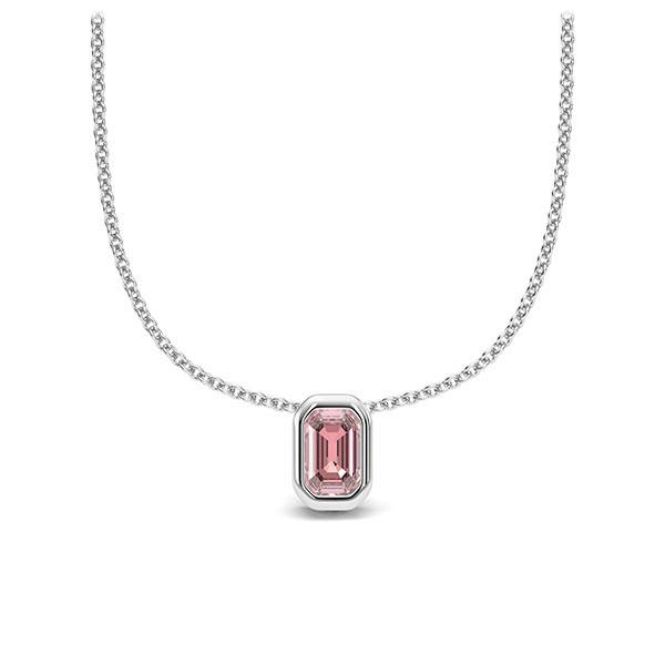 Collier in Weißgold 585 1 Stein 4,7 x 3 mm Emerald - Cut Rosa Turmalin von 123gold - E-11INWE-WW5-1TPPIJZ Collier in Weißgold 585 1 Stein 4,7 x 3 mm Emerald - Cut Rosa Turmalin von 123gold - E-11INWE-WW5-1TPPIJZ