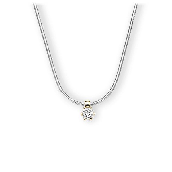 Collier in Weißgold 585 Gelbgold 585 mit 0,3 ct. Brillant tw, vs von 123gold - E-3VBJ3-WG5-1IV54LZ Collier in Weißgold 585 Gelbgold 585 mit 0,3 ct. Brillant tw, vs von 123gold - E-3VBJ3-WG5-1IV54LZ