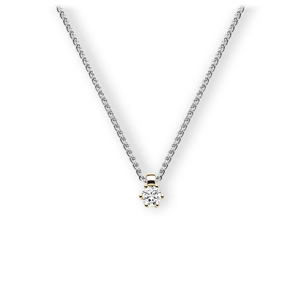 Collier in Weißgold 585 Gelbgold 585 mit 0,3 ct. Brillant tw, vs von 123gold - E-3VBKD-WG5-1IV54LZ Collier in Weißgold 585 Gelbgold 585 mit 0,3 ct. Brillant tw, vs von 123gold - E-3VBKD-WG5-1IV54LZ