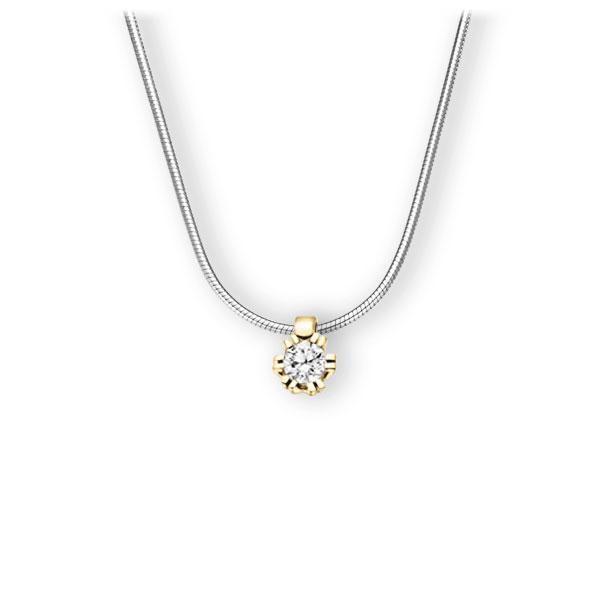 Collier in Weißgold 585 Gelbgold 585 mit 0,3 ct. Brillant tw, vs von 123gold - E-3WIPH-WG5-1IV54LZ Collier in Weißgold 585 Gelbgold 585 mit 0,3 ct. Brillant tw, vs von 123gold - E-3WIPH-WG5-1IV54LZ