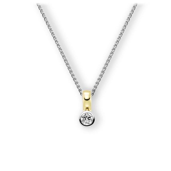Collier in Weißgold 585 Gelbgold 585 mit 0,3 ct. Brillant tw, vs von 123gold - E-3WIYQ-WG5-1IV5DGZ Collier in Weißgold 585 Gelbgold 585 mit 0,3 ct. Brillant tw, vs von 123gold - E-3WIYQ-WG5-1IV5DGZ