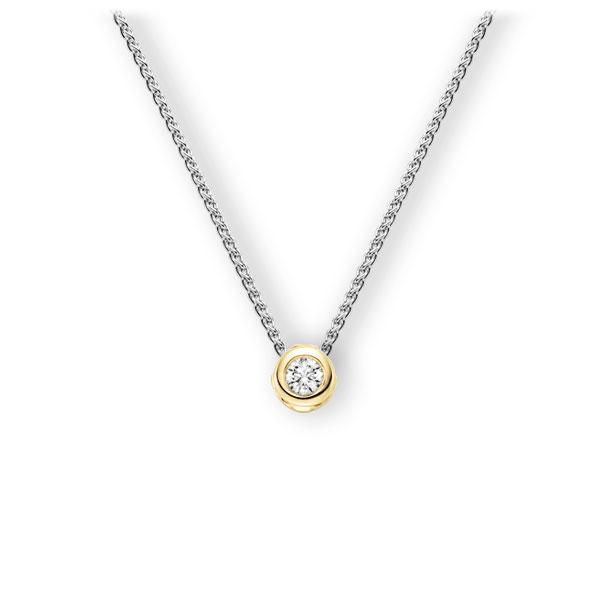 Collier in Weißgold 585 Gelbgold 585 mit 0,3 ct. Brillant tw, vs von 123gold - E-3WJ5L-WG5-1IV5DGZ Collier in Weißgold 585 Gelbgold 585 mit 0,3 ct. Brillant tw, vs von 123gold - E-3WJ5L-WG5-1IV5DGZ