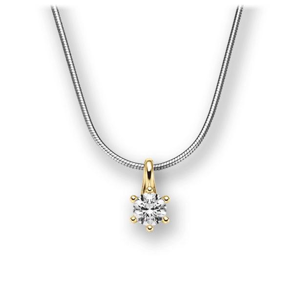 Collier in Weißgold 585 Gelbgold 585 mit 0,3 ct. Brillant tw, vs von acredo - A-10LEYT-WG5-1IV54LZ Collier in Weißgold 585 Gelbgold 585 mit 0,3 ct. Brillant tw, vs von acredo - A-10LEYT-WG5-1IV54LZ