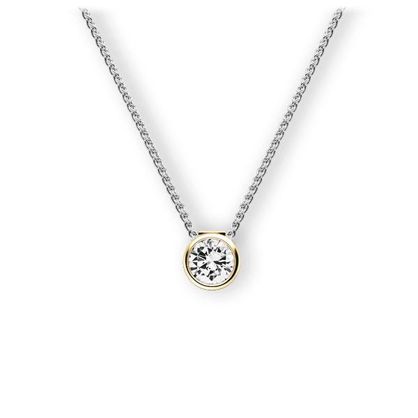 Collier in Weißgold 585 Gelbgold 585 mit 0,4 ct. Brillant tw, vs von 123gold - E-3VBCE-WG5-1IV50BZ Collier in Weißgold 585 Gelbgold 585 mit 0,4 ct. Brillant tw, vs von 123gold - E-3VBCE-WG5-1IV50BZ