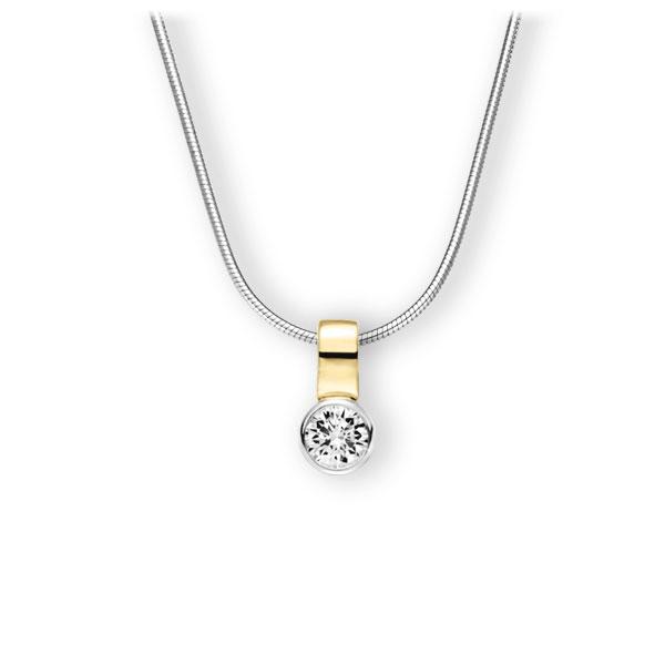 Collier in Weißgold 585 Gelbgold 585 mit 0,4 ct. Brillant tw, vs von 123gold - E-3WIY4-WG5-1IV50BZ Collier in Weißgold 585 Gelbgold 585 mit 0,4 ct. Brillant tw, vs von 123gold - E-3WIY4-WG5-1IV50BZ