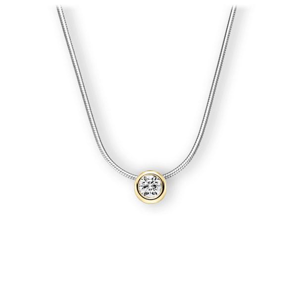 Collier in Weißgold 585 Gelbgold 585 mit 0,4 ct. Brillant tw, vs von 123gold - E-3WJJM-WG5-1IV50BZ Collier in Weißgold 585 Gelbgold 585 mit 0,4 ct. Brillant tw, vs von 123gold - E-3WJJM-WG5-1IV50BZ