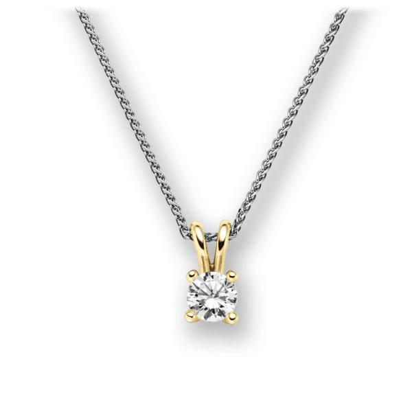 Collier in Weißgold 585 Gelbgold 585 mit 0,4 ct. Brillant tw, vs von acredo - A-10L2BZ-WG5-1IV52LZ Collier in Weißgold 585 Gelbgold 585 mit 0,4 ct. Brillant tw, vs von acredo - A-10L2BZ-WG5-1IV52LZ