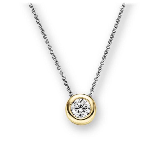 Collier in Weißgold 585 Gelbgold 585 mit 0,5 ct. Brillant tw, si von 123gold - E-2TWZQ-WG5-1R7KALZ Collier in Weißgold 585 Gelbgold 585 mit 0,5 ct. Brillant tw, si von 123gold - E-2TWZQ-WG5-1R7KALZ