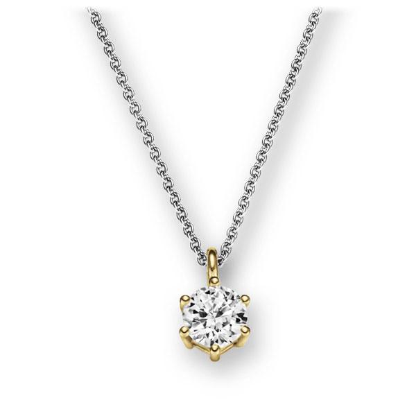 Collier in Weißgold 585 Gelbgold 585 mit 0,5 ct. Brillant tw, vs von 123gold - E-2U6M0-WG5-1IV54BZ Collier in Weißgold 585 Gelbgold 585 mit 0,5 ct. Brillant tw, vs von 123gold - E-2U6M0-WG5-1IV54BZ