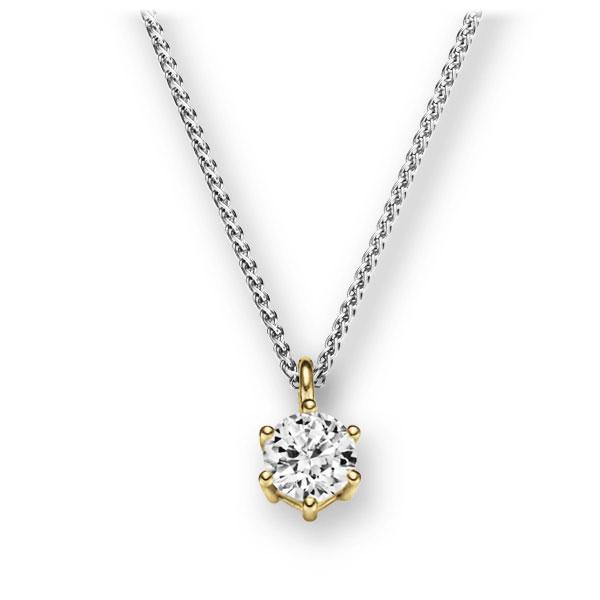 Collier in Weißgold 585 Gelbgold 585 mit 0,5 ct. Brillant tw, vs von 123gold - E-2U6RL-WG5-1IV54BZ Collier in Weißgold 585 Gelbgold 585 mit 0,5 ct. Brillant tw, vs von 123gold - E-2U6RL-WG5-1IV54BZ